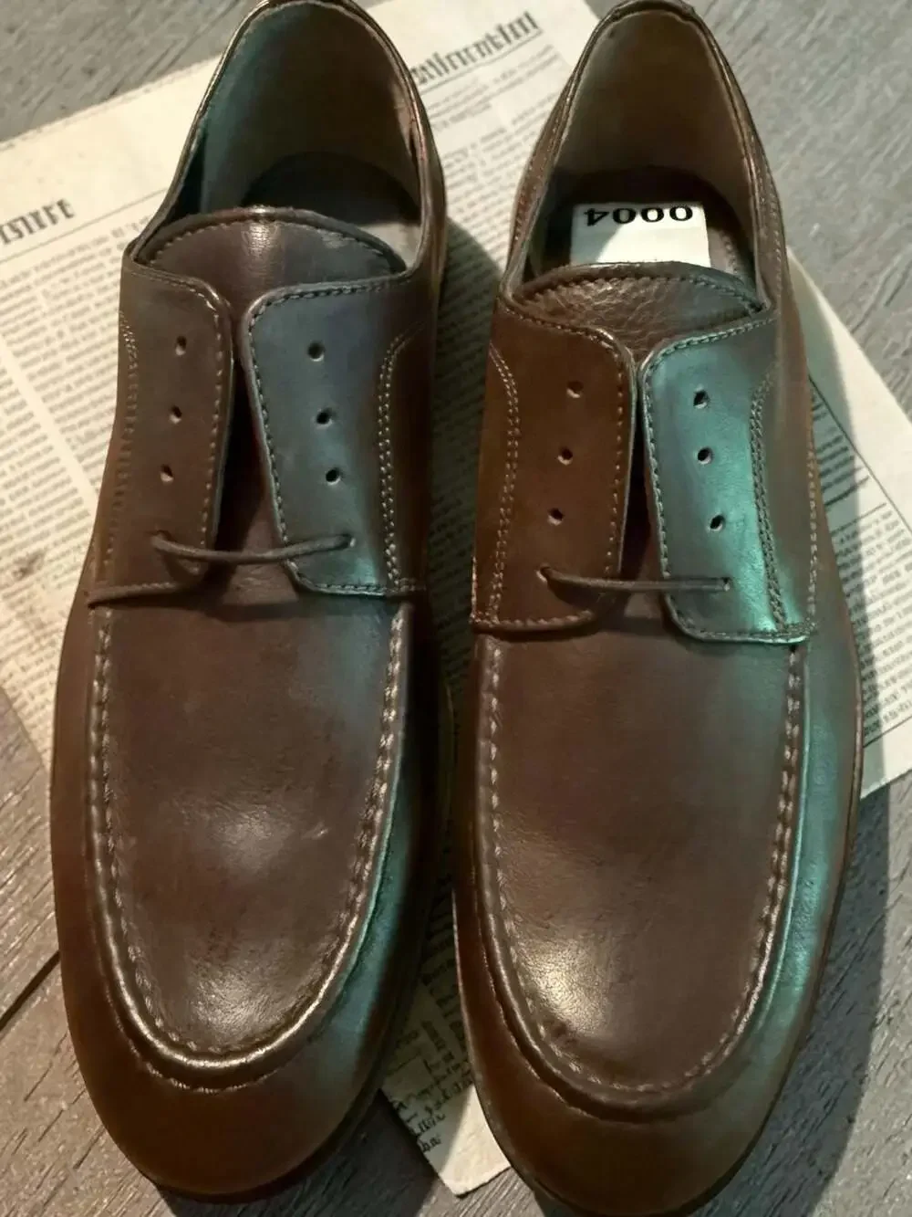 Bostonian Brown Leather Moc Toe Derby Dress Shoes size 8w